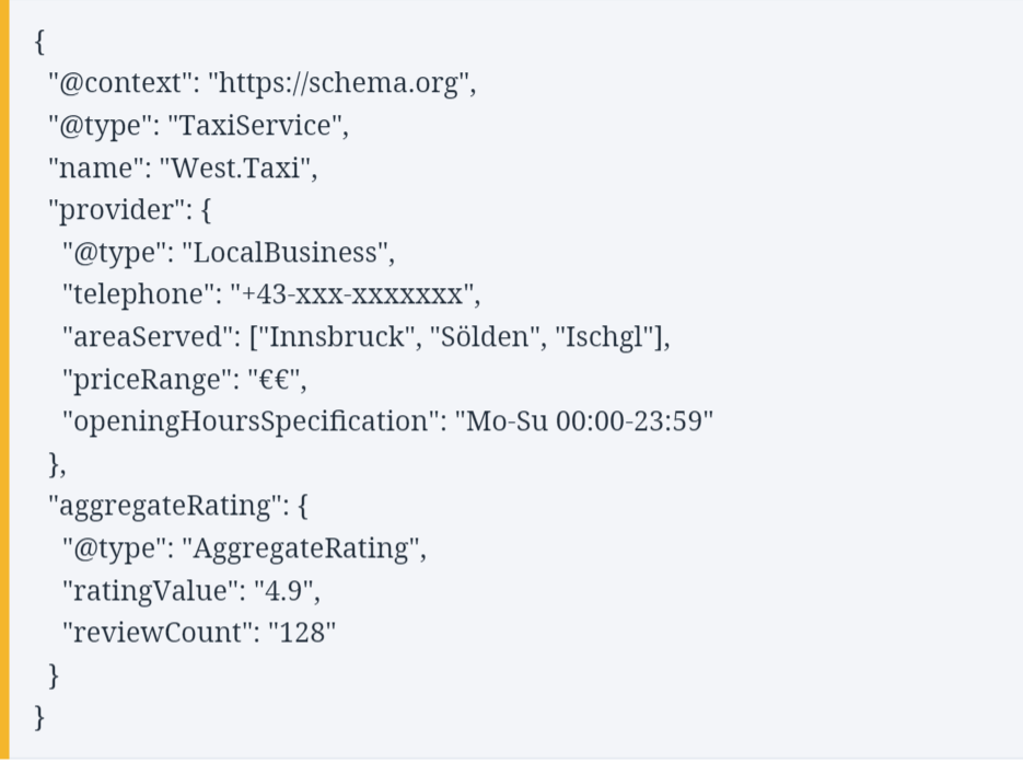 best schema markup for a local transport company